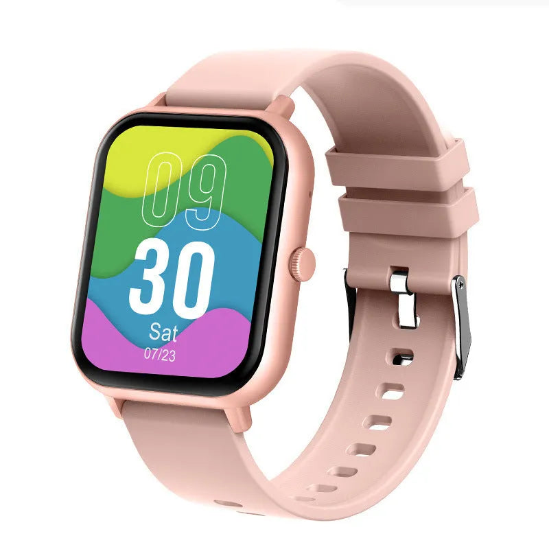 ZL54C smart watch in black with AMOLED screen displaying heart rate and blood pressure metrics