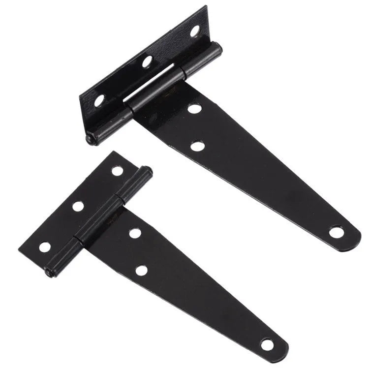 Fixed light T-shaped iron hinge for wooden doors with straight arm design and 175 degree opening angle