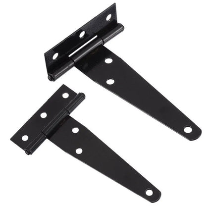 Fixed light T-shaped iron hinge for wooden doors with straight arm design and 175 degree opening angle