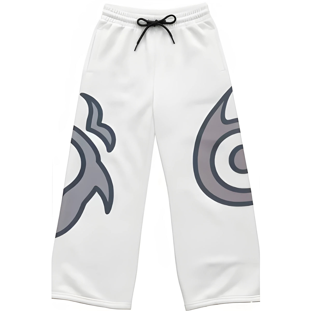 Gray casual wide leg 3D sports pants in polyester with bootcut leg and allover stereo print