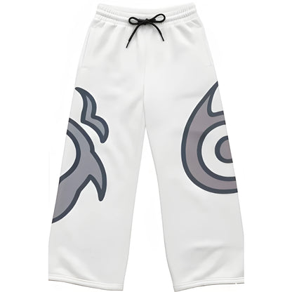 Gray casual wide leg 3D sports pants in polyester with bootcut leg and allover stereo print