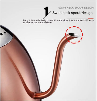 Full-automatic constant temperature mute kettle in gold colour with stainless steel construction and touch controls