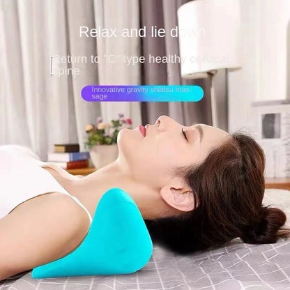 Cervical Spine Massage Pillow in blue, designed for neck pain relief and proper cervical curvature support