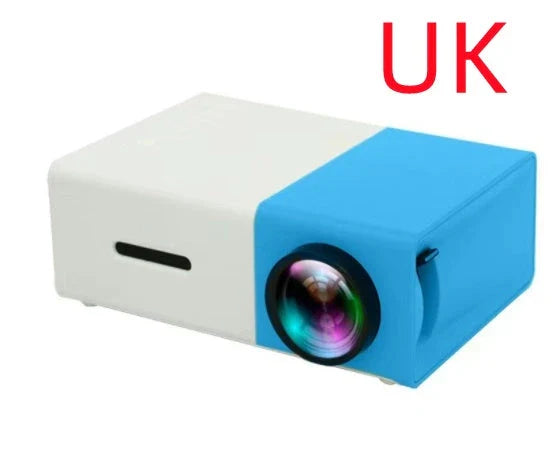 Compact 1080p HD home cinema projector with versatile connectivity and adjustable display settings