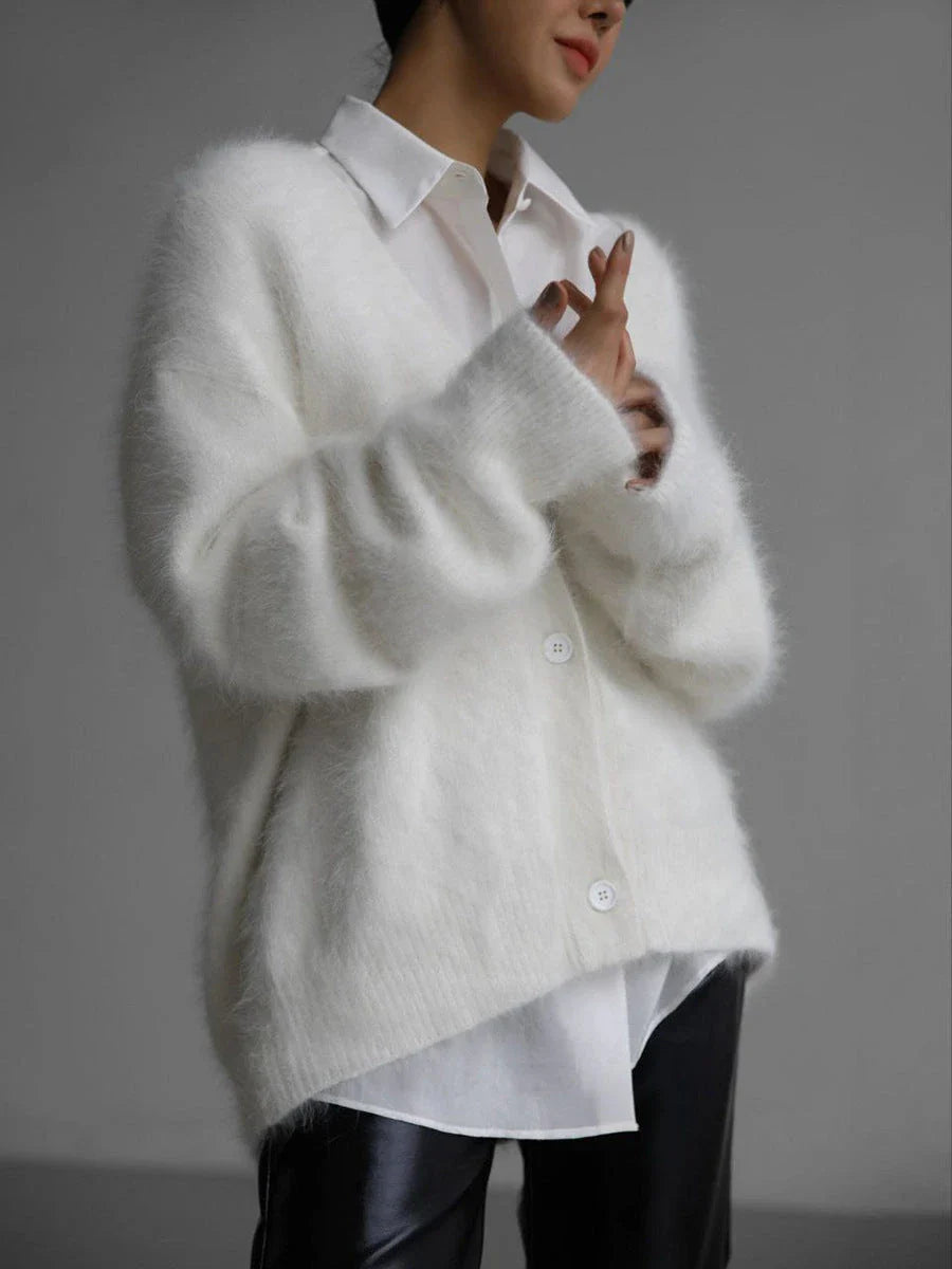 Stylish V-Neck Button-Up Cardigan Sweater in a variety of colors for women's casual and dressy outfits
