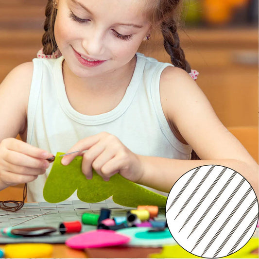 Dual-purpose blind needle for easy threading and sewing