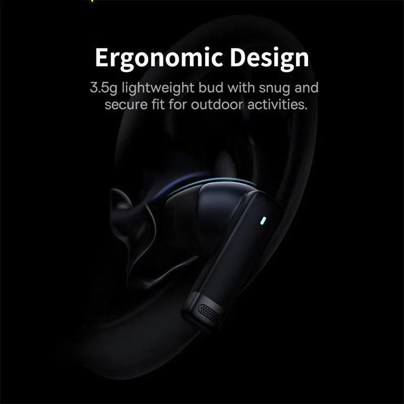 Pearl White and Obsidian Black true wireless earbuds with charging case on a table.