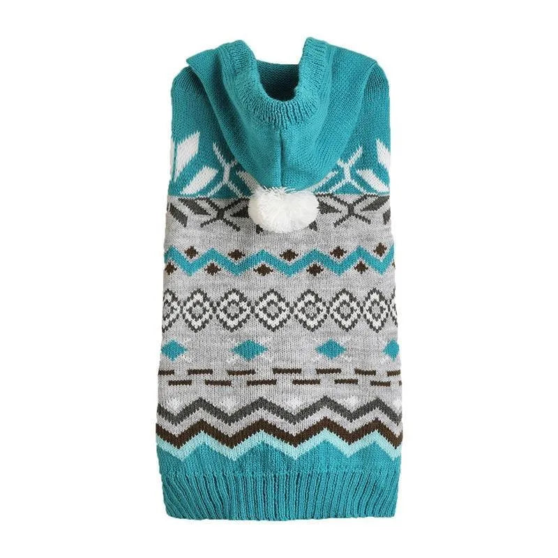 Classic diamond pattern pet sweater for dogs in blue colour