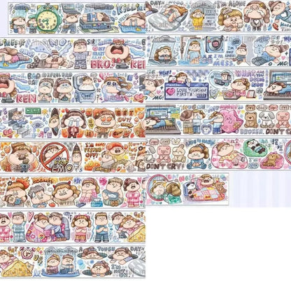 Haemorrhoid tape packaging stickers with cartoon characters, 42 styles, Japanese paper, 5 cm size