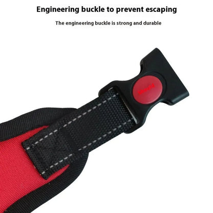 Explosion-proof polyester dog chest harness in black with saddle chest strap for medium and large dogs, sizes XS to XL