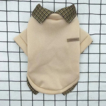 Two-piece dog sweater with detachable collar hoodie in thin velvet polyester fabric