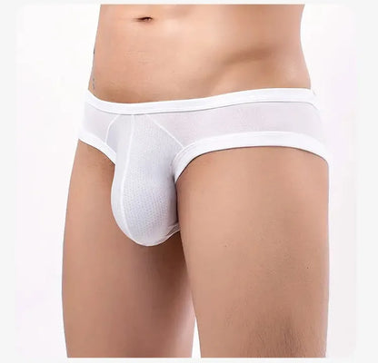 Men's cotton low waist briefs with hollow back three-dimensional design in multiple colour options