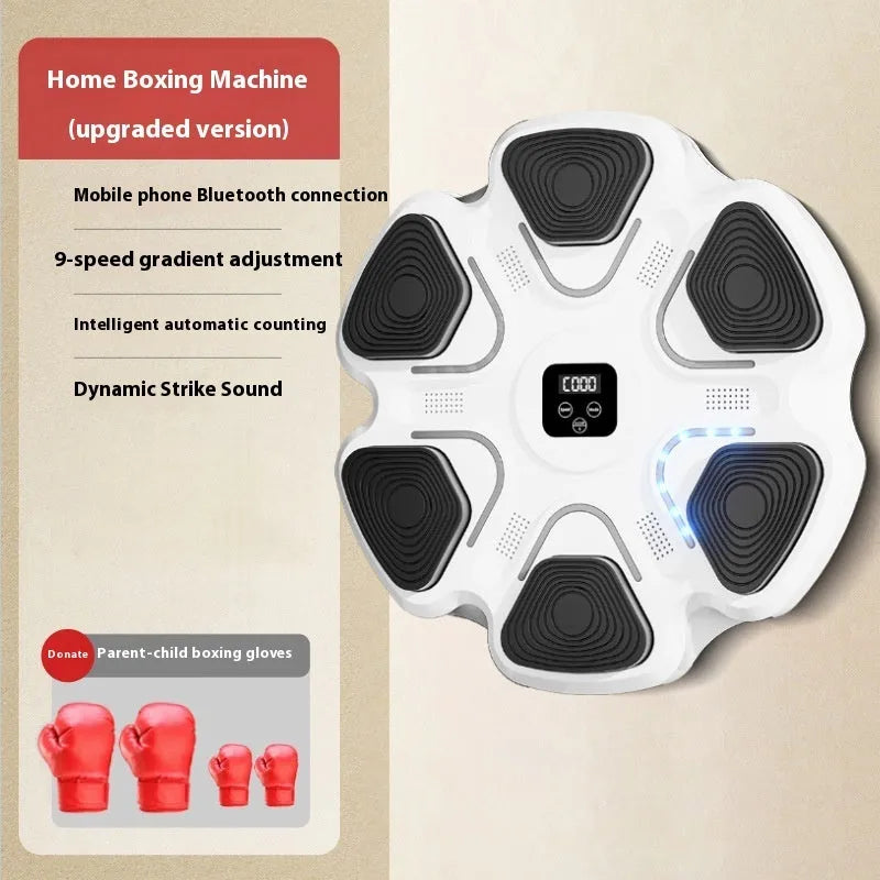 Smart music boxing machine wall target with 6-digit electronic display and hanging design for household training