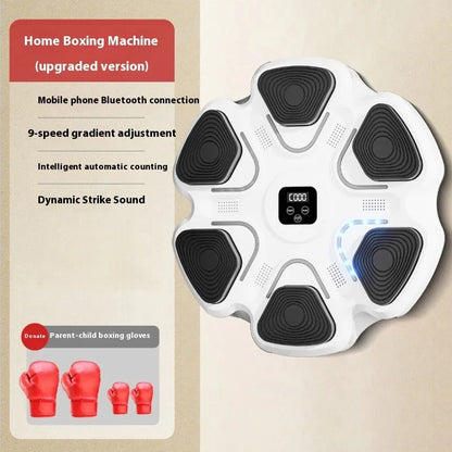 Smart music boxing machine wall target with 6-digit electronic display and hanging design for household training