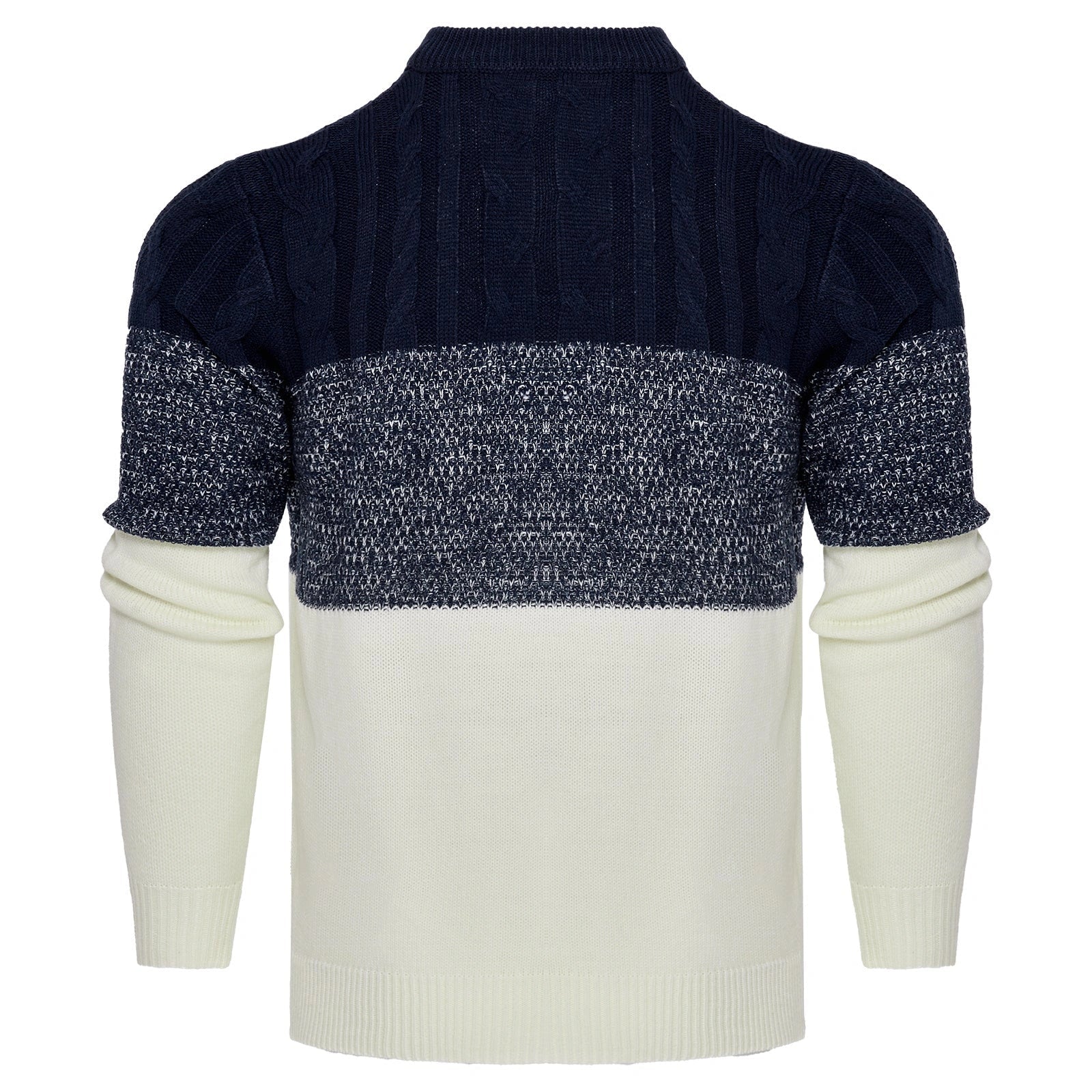 Men's Casual Cable Knit Colour Block Sweater in various colours for stylish comfort
