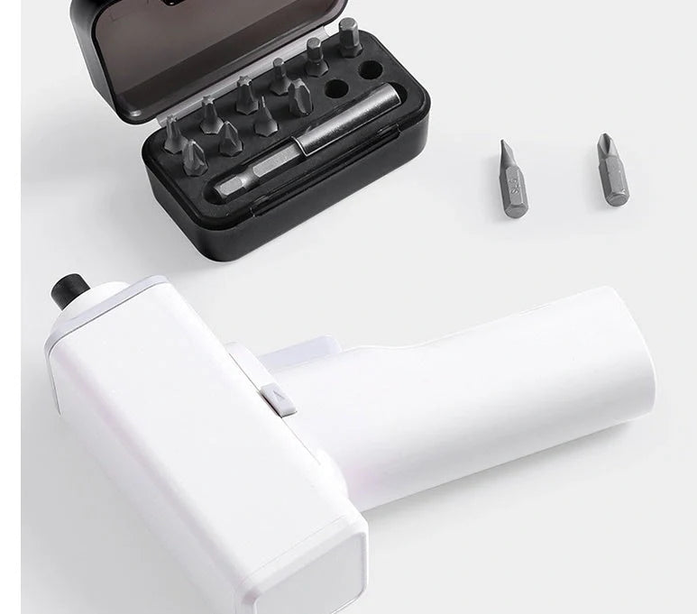 Compact electric screwdriver with LED light for home use