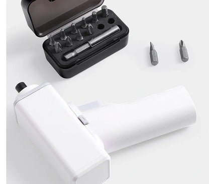 Compact electric screwdriver with LED light for home use