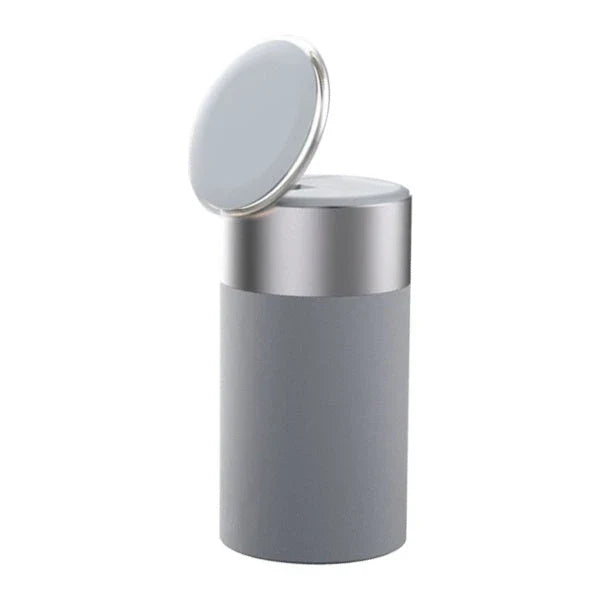 A 3-in-1 device that wirelessly charges iPhones and AirPods, plays Bluetooth audio, and has a touch-sensitive lamp
