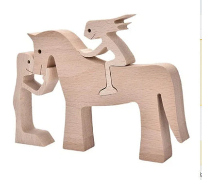 Nordic style wooden office desktop ornament with polished finish and bionic animal design