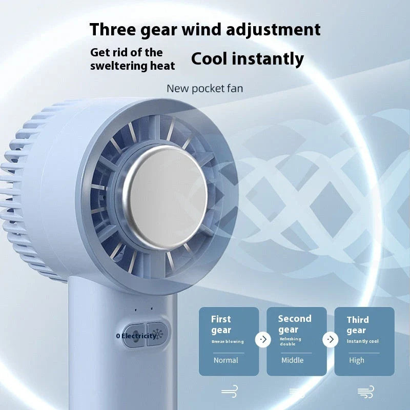 Powerful handheld turbo fan with ice-cooling technology for portable, refreshing airflow anytime