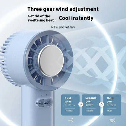 Powerful handheld turbo fan with ice-cooling technology for portable, refreshing airflow anytime