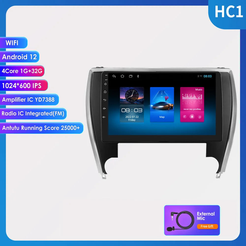 10-inch car navigator and MP5 all-in-one unit for Toyota Camry 2015 dashboard.