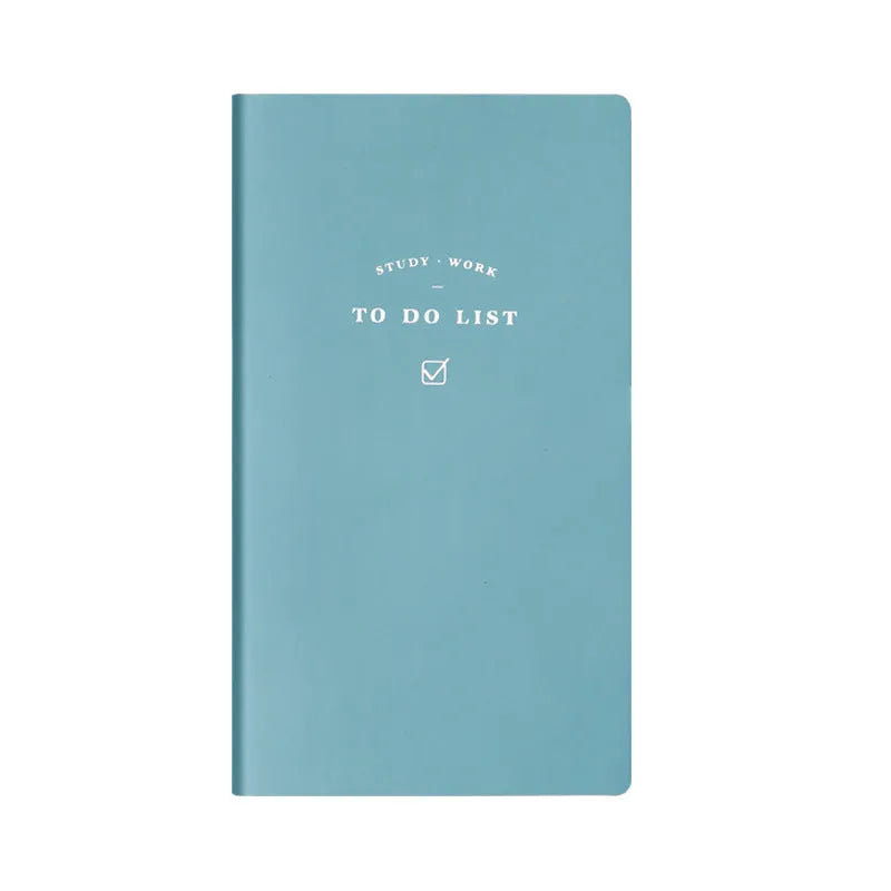 Simple Style A6 todo list notebook in blue, green, pink, or yellow with PU cover and 96 pages.