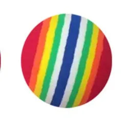 42mm EVA foam cat ball toy in yellow, red, and light blue with soft golf ball shape