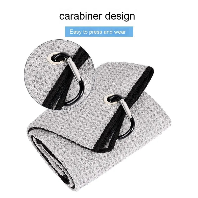 Waffle weave golf ball cleaning cloth in choice of colours with textured surface