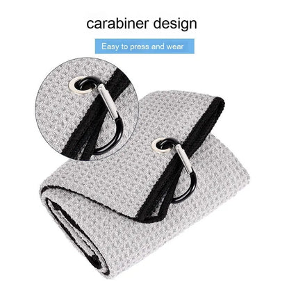 Waffle weave golf ball cleaning cloth in choice of colours with textured surface