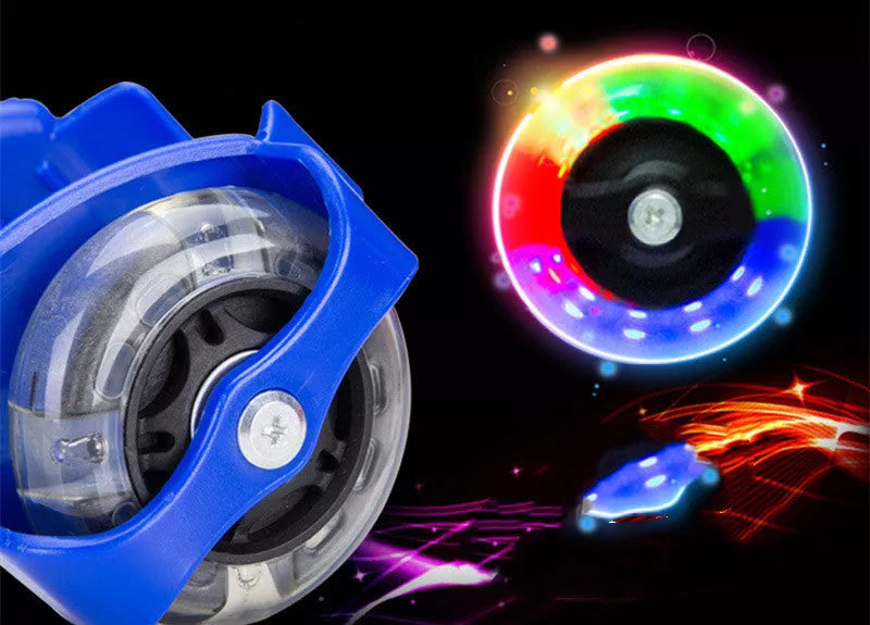 Children's luminous roller skates in three colours for safe evening play