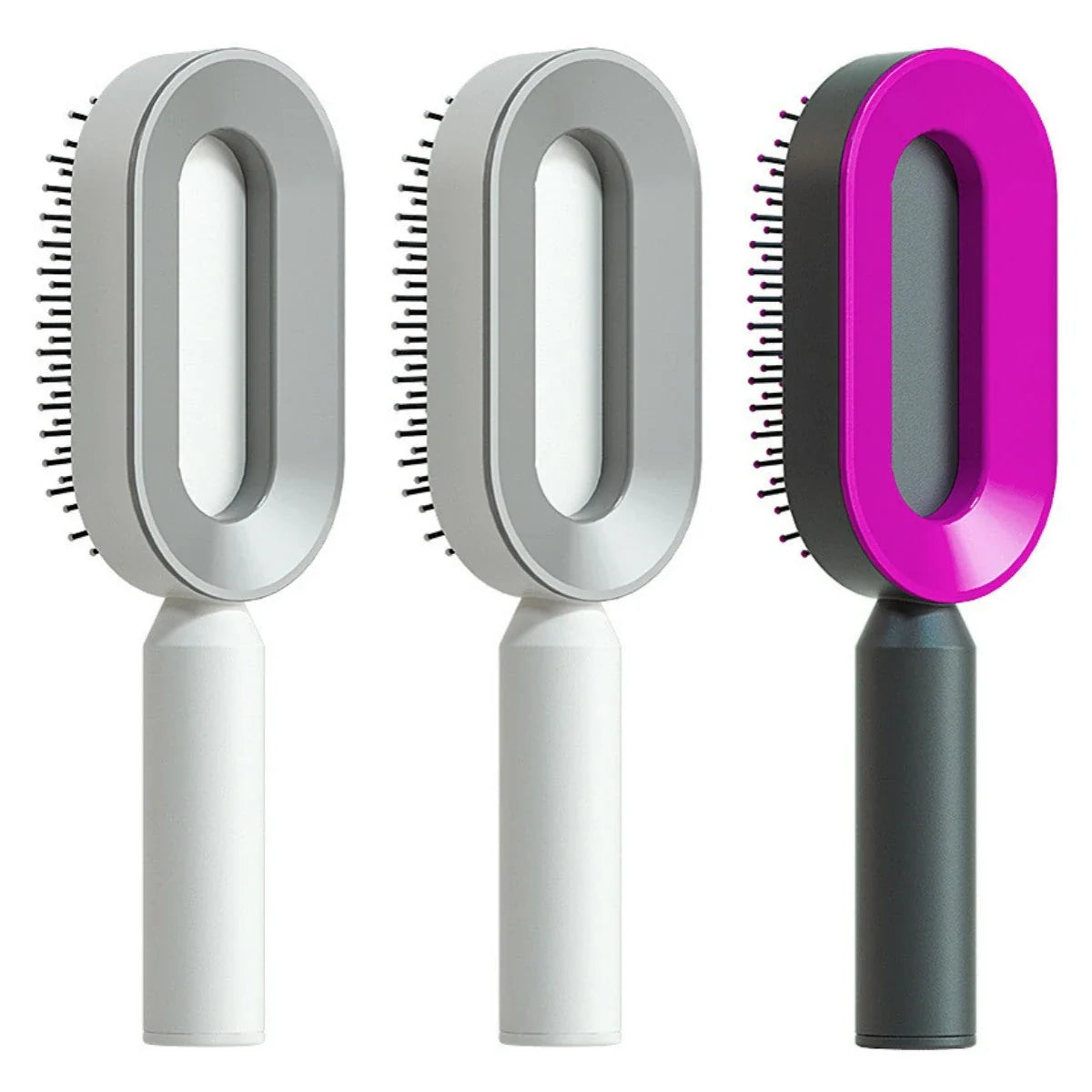 Premium self-cleaning hair brush with airbag massage technology for smooth, healthy hair