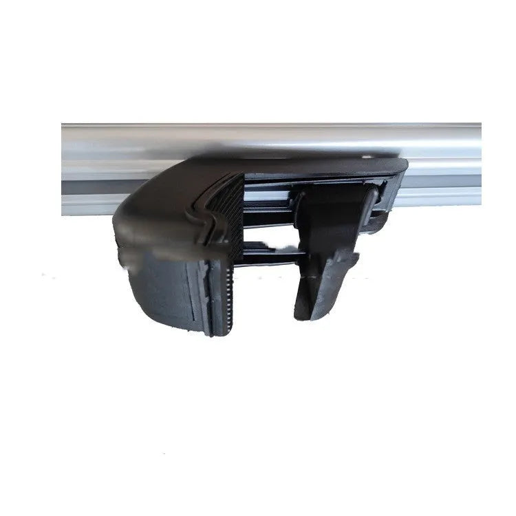 Alloy roof rack crossbars set for a General Motors SUV, showing adjustable length.