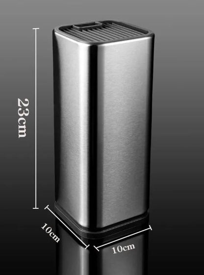 Black and white PP kitchen knife holder with detachable draining base and storage bucket
