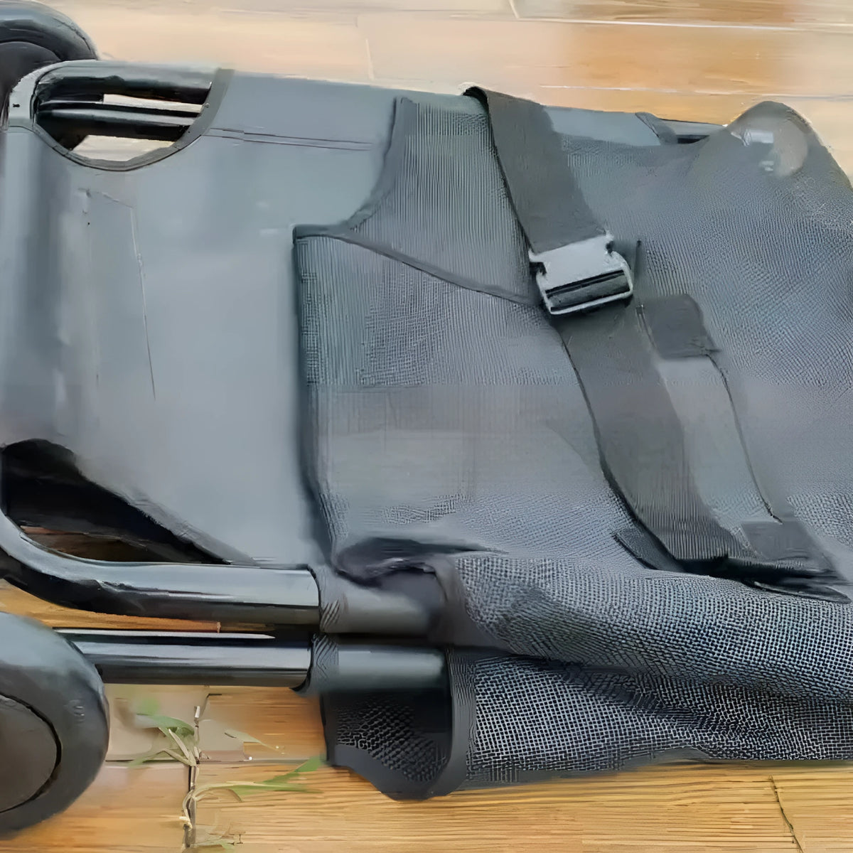 Black aluminium alloy folding pet stretcher for large dog emergency transport