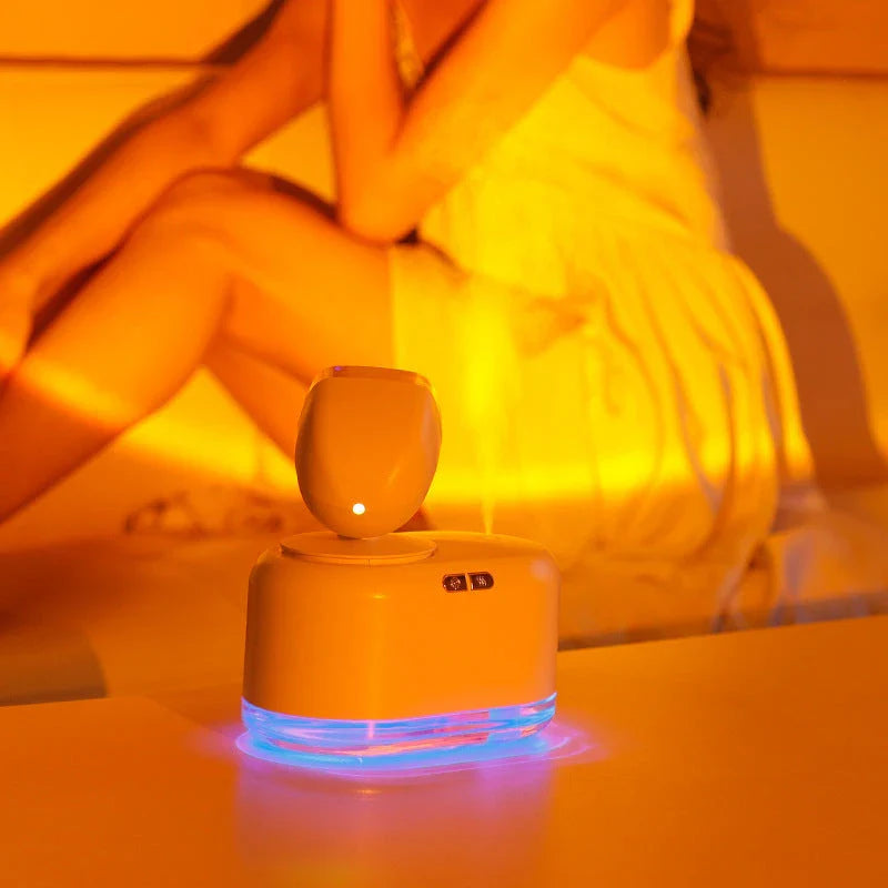 Versatile 2-in-1 Sunset Lamp and Humidifier with Warm Sunset Projection and Refreshing Mist