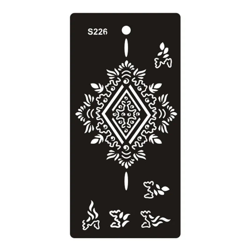 Hollow geometric tattoo template sticker on water transfer paper, Southeast Asian style design.