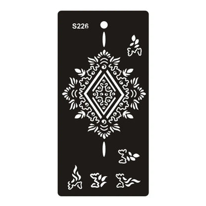 Hollow geometric tattoo template sticker on water transfer paper, Southeast Asian style design.