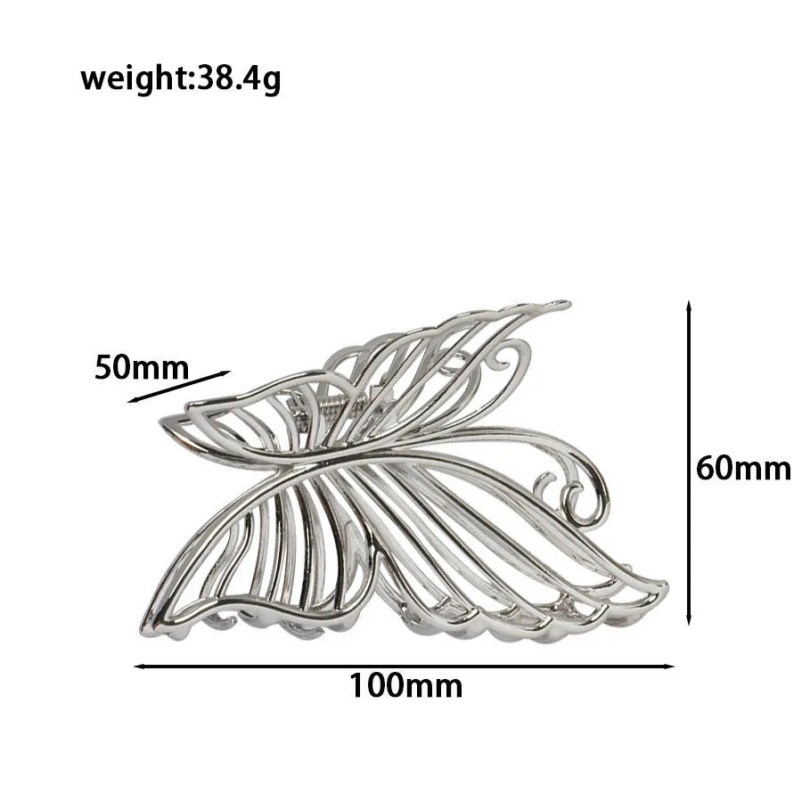 Silver metal hair claw barrette example from a range of 44 Korean-style designs.
