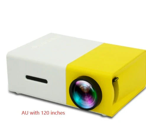 Compact 1080p HD home cinema projector with versatile connectivity and adjustable display settings