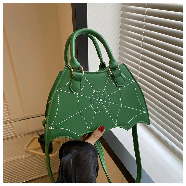 Stylish spider web design shoulder bag in various colours for Halloween fashion