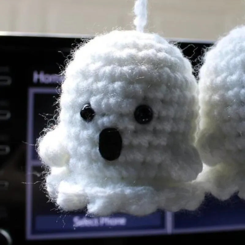 Plush hand-woven car hanging ornament with Halloween cartoon character design