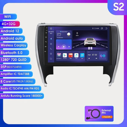 10-inch car navigator and MP5 all-in-one unit for Toyota Camry 2015 dashboard.