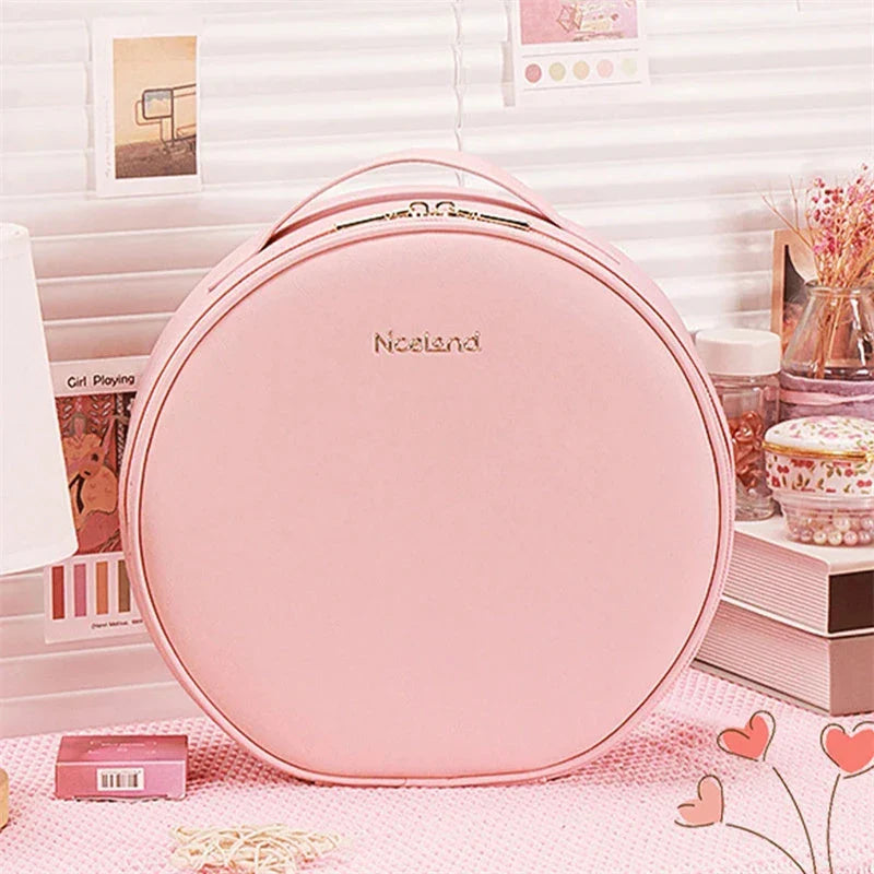 Smart LED makeup bag with adjustable lighting and spacious, organized interior for seamless beauty on the go