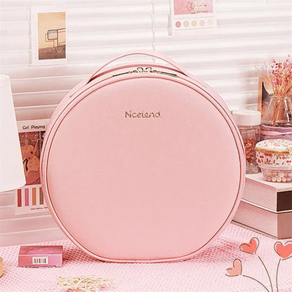 Smart LED makeup bag with adjustable lighting and spacious, organized interior for seamless beauty on the go