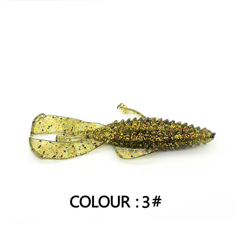 PVC soft plastic fishing lure in assorted colours showing 8cm and 12cm size options for artificial bait fishing.