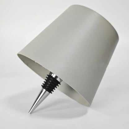 Wireless LED desk lamp in black tricolour finish, bottle-shaped with detachable base and touch control for 2000mAh powered lighting