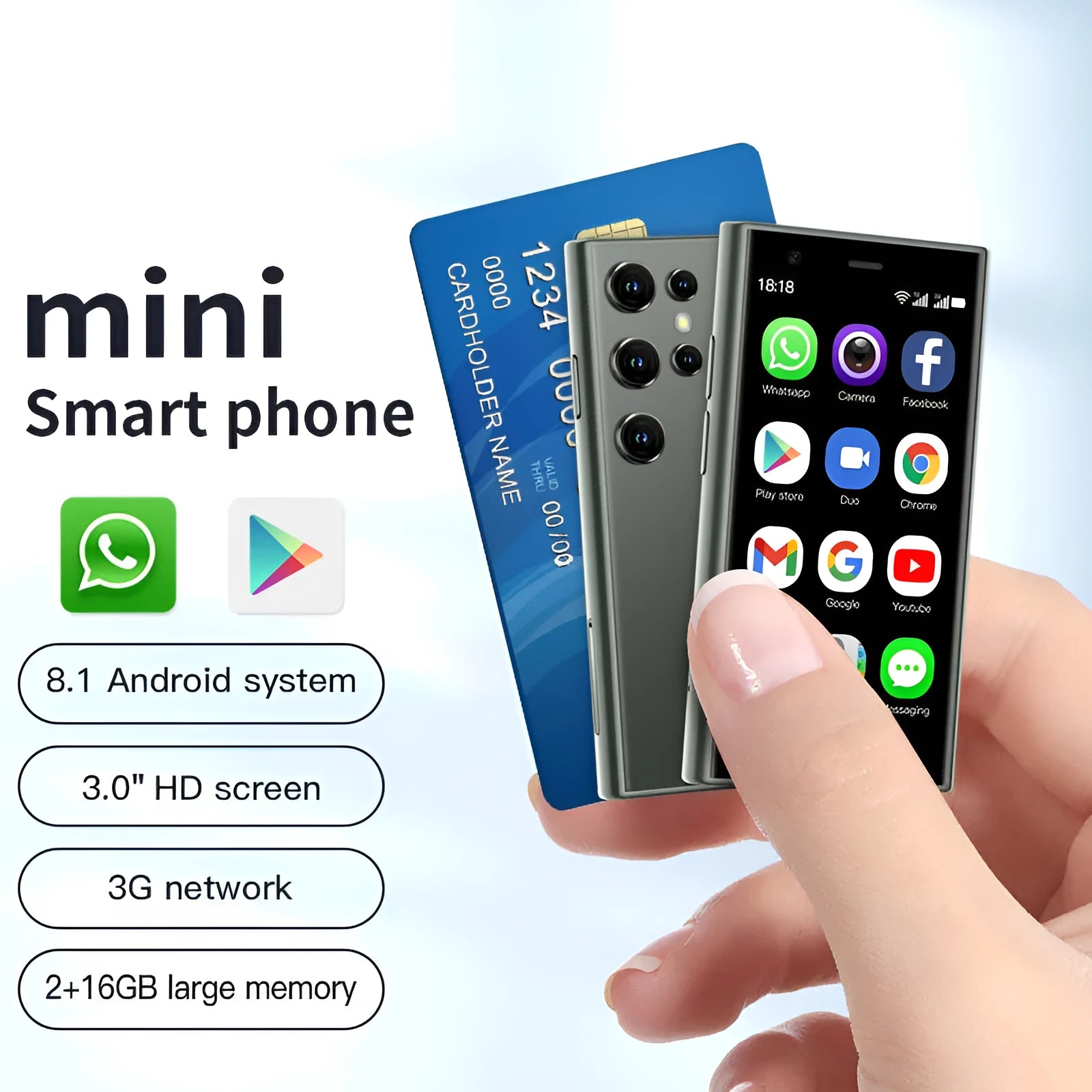 S23PRO XS15 mini Android smartphone in black, green, or pink purple colour.