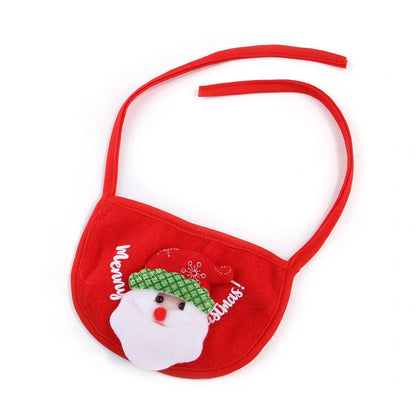 Christmas pet costume in velvet with antlers and bib options for winter warmth
