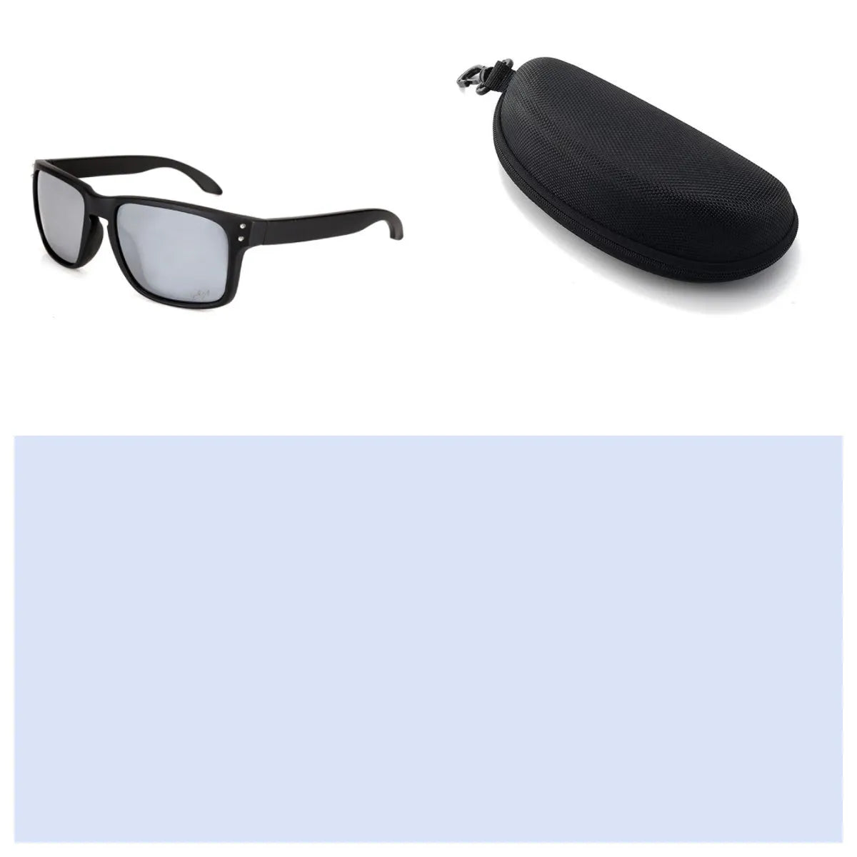 Men's sports sunglasses with polarised lenses in multiple colour options including blue, green, and grey plastic frames